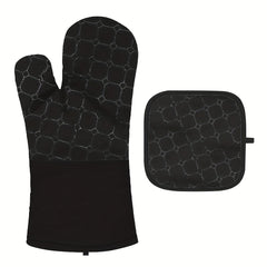 2 Colorful Printed Cotton Oven Mitts, Heat Resistant & Non Slip Grip