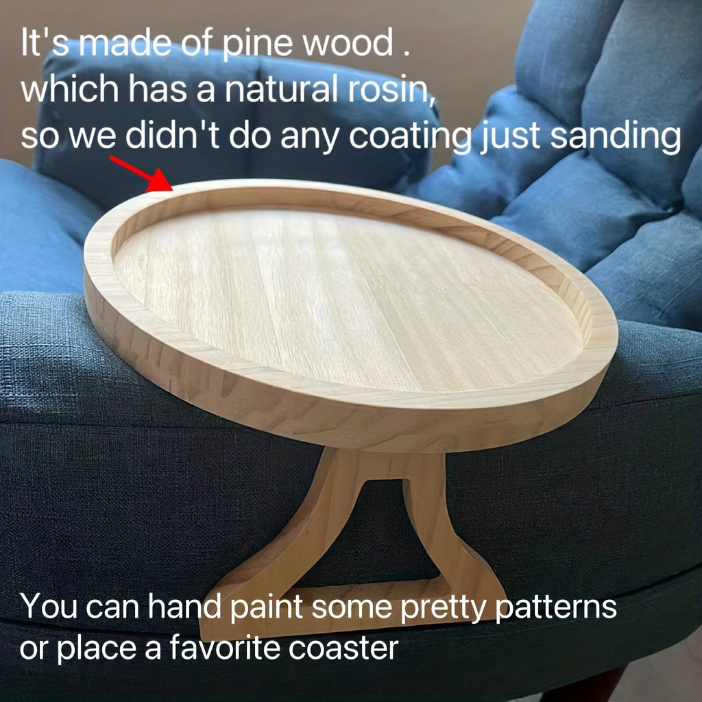 Pine Wooden Arm Table Clip On Tray Sofa Table Wide Couches Couch Arm Tray Table
