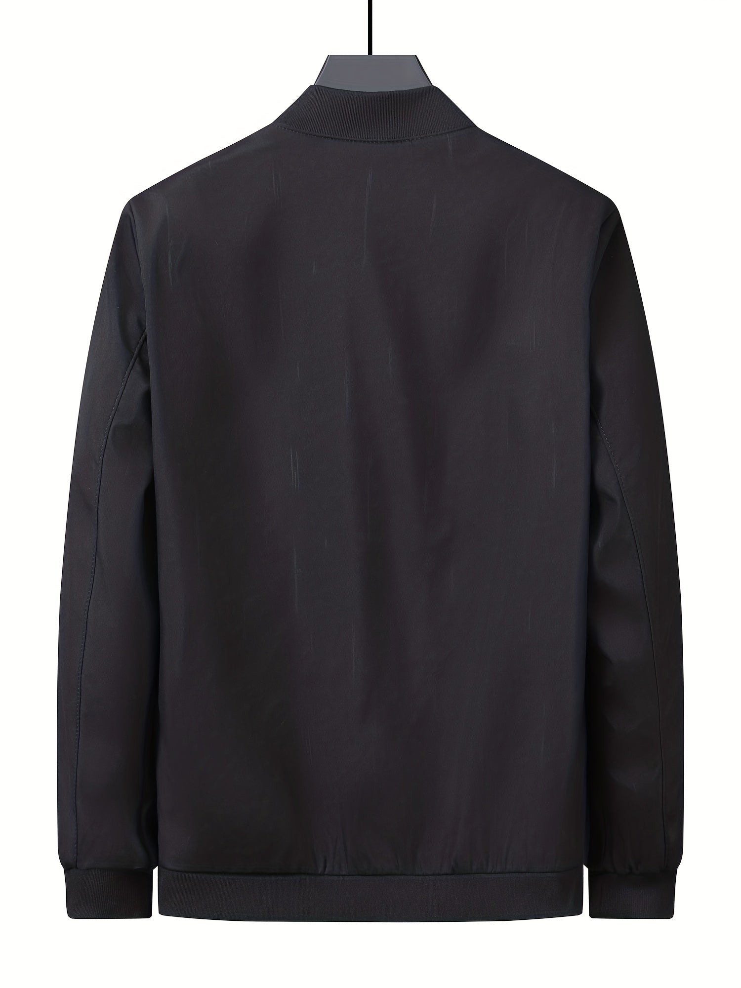 Men's Zipper Plain Jackets Windproof Casual Baseball Jacket