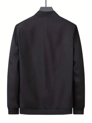 Men's Zipper Plain Jackets Windproof Casual Baseball Jacket