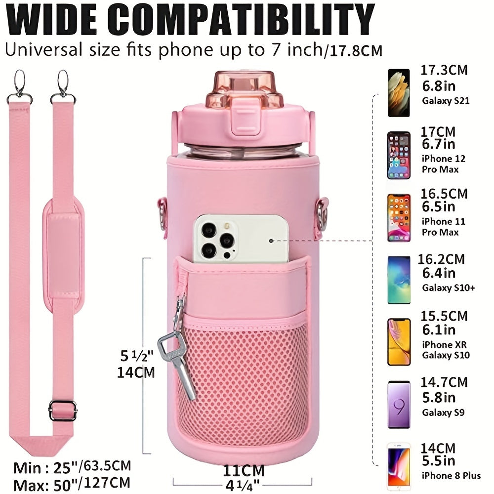 1pc Thermal Cup Insulation Sleeve with Shoulder Strap