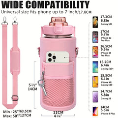 1pc Thermal Cup Insulation Sleeve with Shoulder Strap