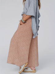  Floral Print High Waist Wide Leg Pants