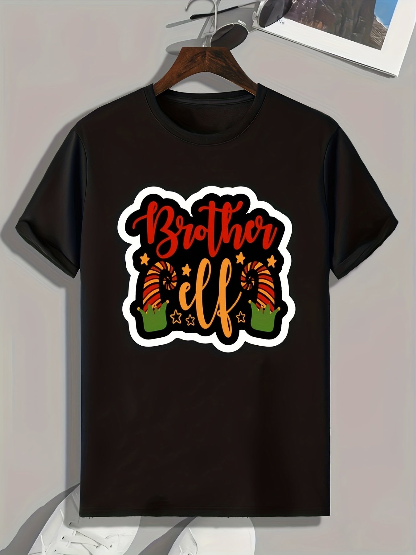 Colorful Letters Print Men's Graphic T shirt Casual Comfy Tees