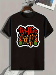 Colorful Letters Print Men's Graphic T shirt Casual Comfy Tees