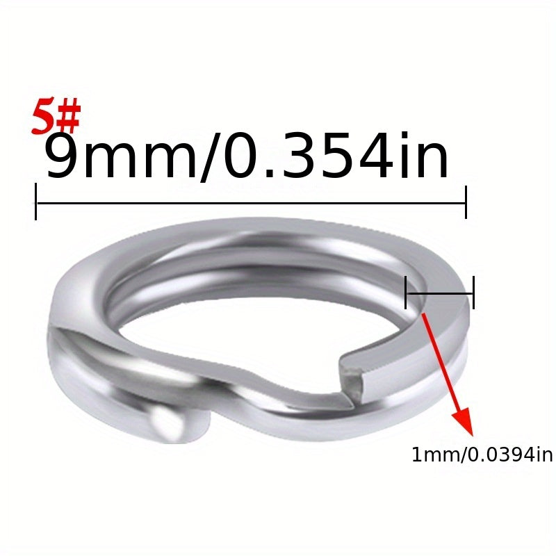 50pcs Stainless Steel Split Ring Lure Connector Fishing Tackle