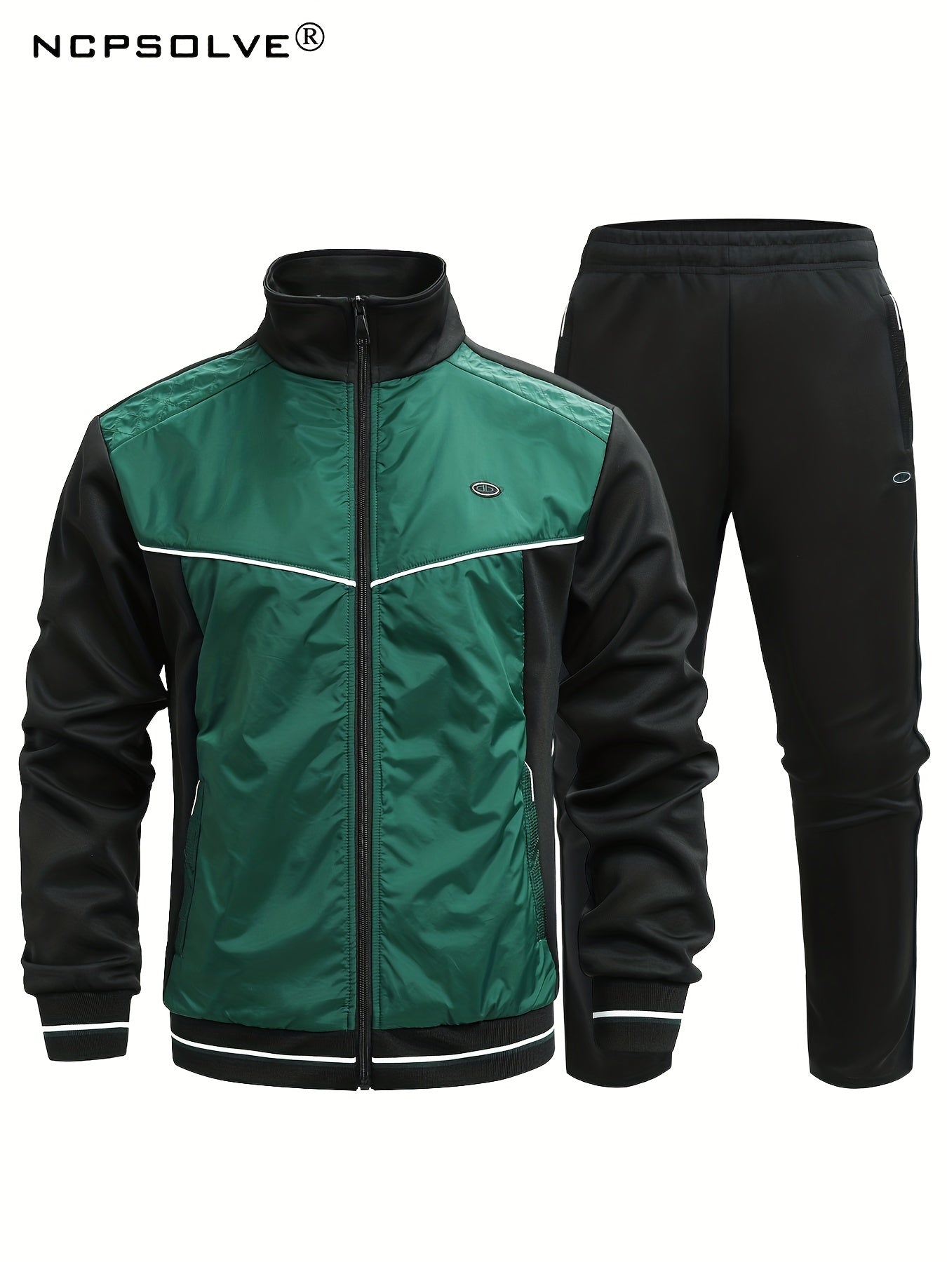 Men's Stand Collar Sports Jacket & Comfy Pants Set for Fall Winter