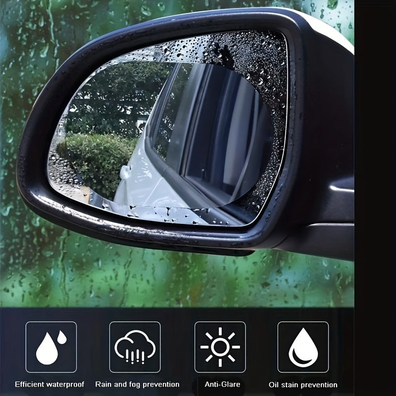 2PCS Car Rearview Mirror Rainproof Anti Fog Film Glass Waterproof Agent