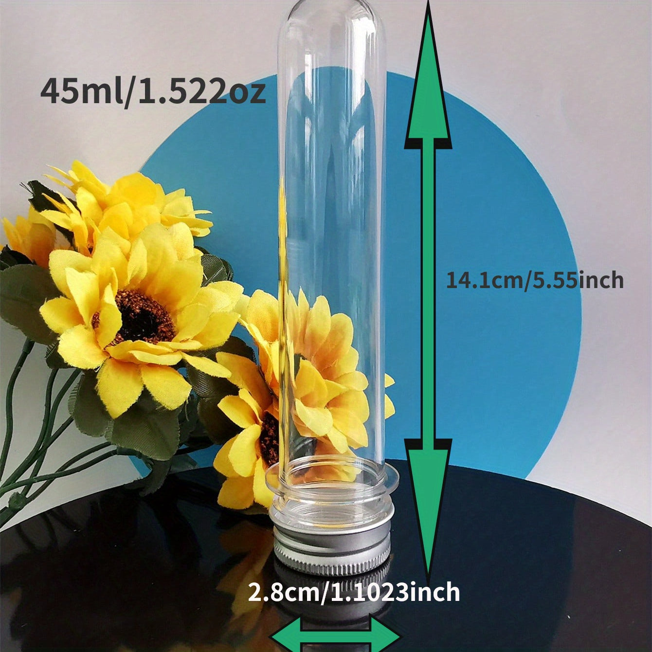 45ml 70ml PET Test Tube Bottle Transparent Plastic Refillable Bottle