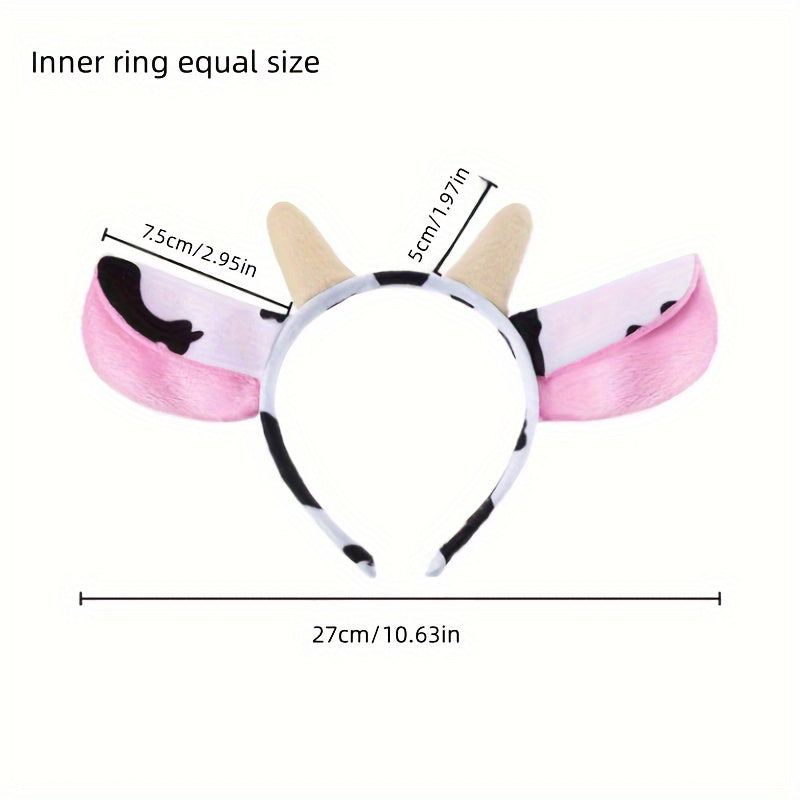 1pc Horn Ear Headband for Birthday Parties Halloween Cow Costume