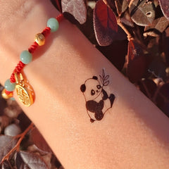 Panda and Bamboo Cartoon Tattoo Sticker - Waterproof and Long Lasting