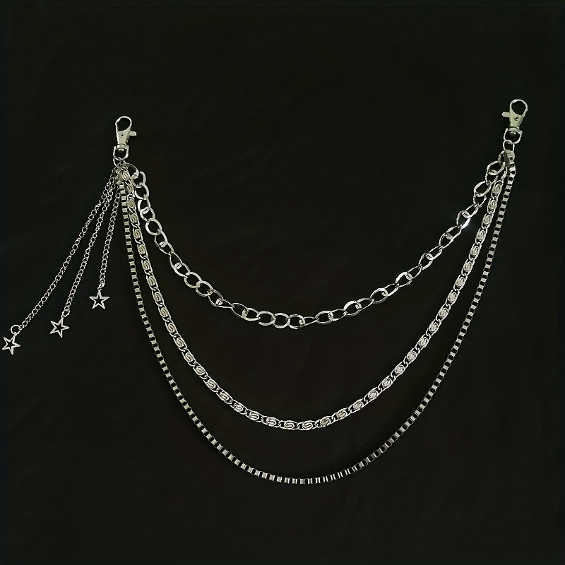 Pentagram Pendant Tassel Chain Punk Pant Chain