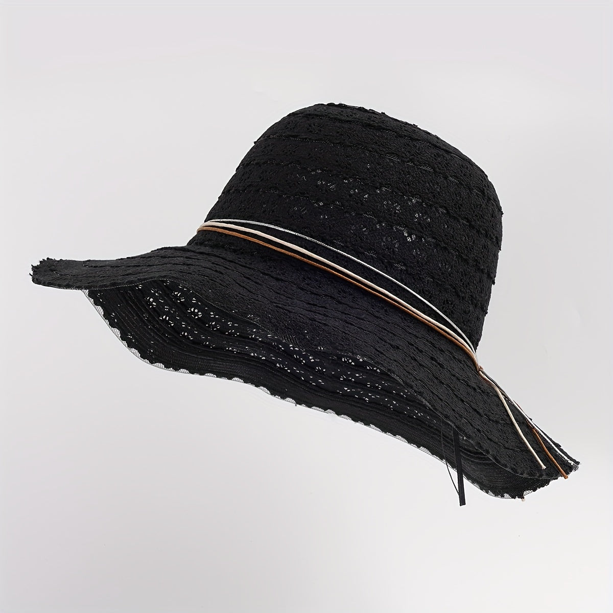 Lace Sun Hat Wide Brim Foldable Beach Hats For Women