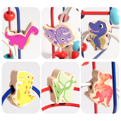 Wooden Animal Dinosaur Bead Maze Hand Eye Coordination Game