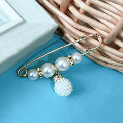 4pcs Faux Pearl Waist Brooch Pins Sweater Shawl Clips Women Jeans Dress Collar