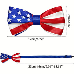 Men's American Flag Patriotic Pre-tied Bowtie Stars Stripes Satin Polyester