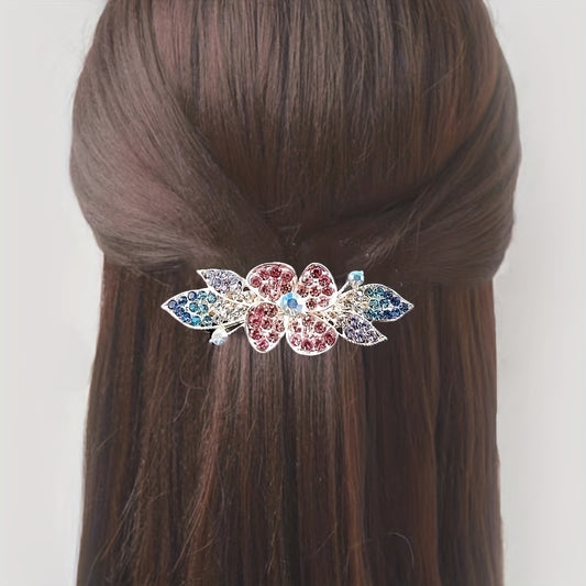 Flower Rhinestone Hair Clip Wedding Headdress Hair Barrettes Spring Clip