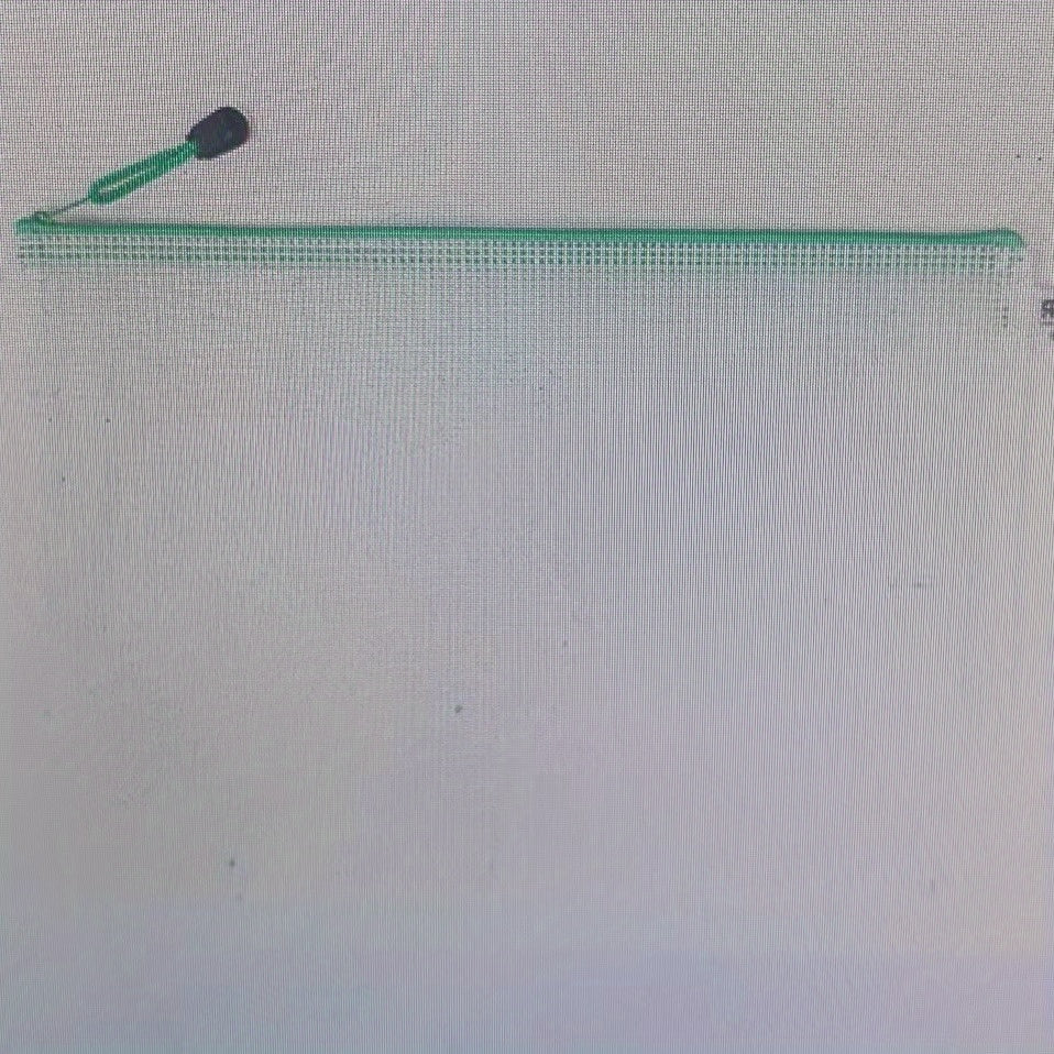 Grid Zipper Bag Waterproof File Storage Green