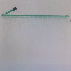 Grid Zipper Bag Waterproof File Storage Green