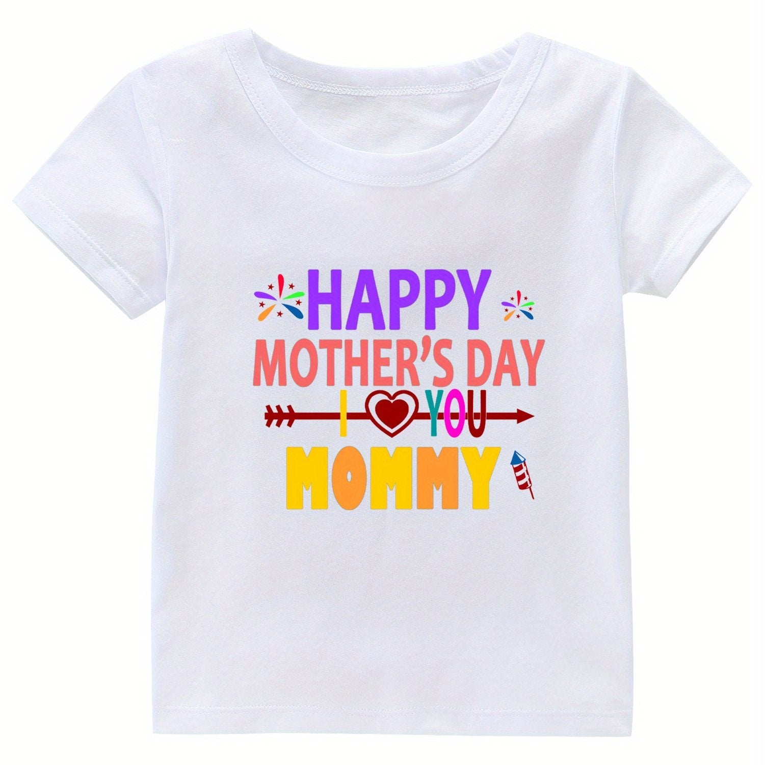 Mother's Print Girl's Cotton T shirt for Summer
