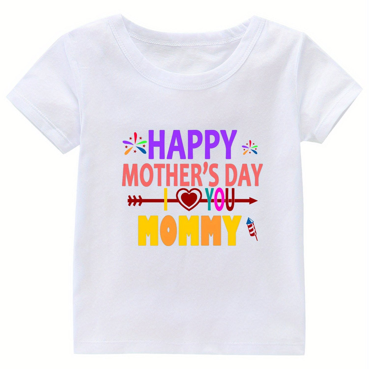 Mother's Print Girl's Cotton T shirt for Summer