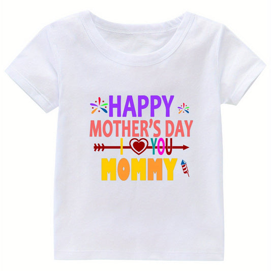 Mother's Print Girl's Cotton T shirt for Summer