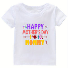 Mother's Print Girl's Cotton T shirt for Summer
