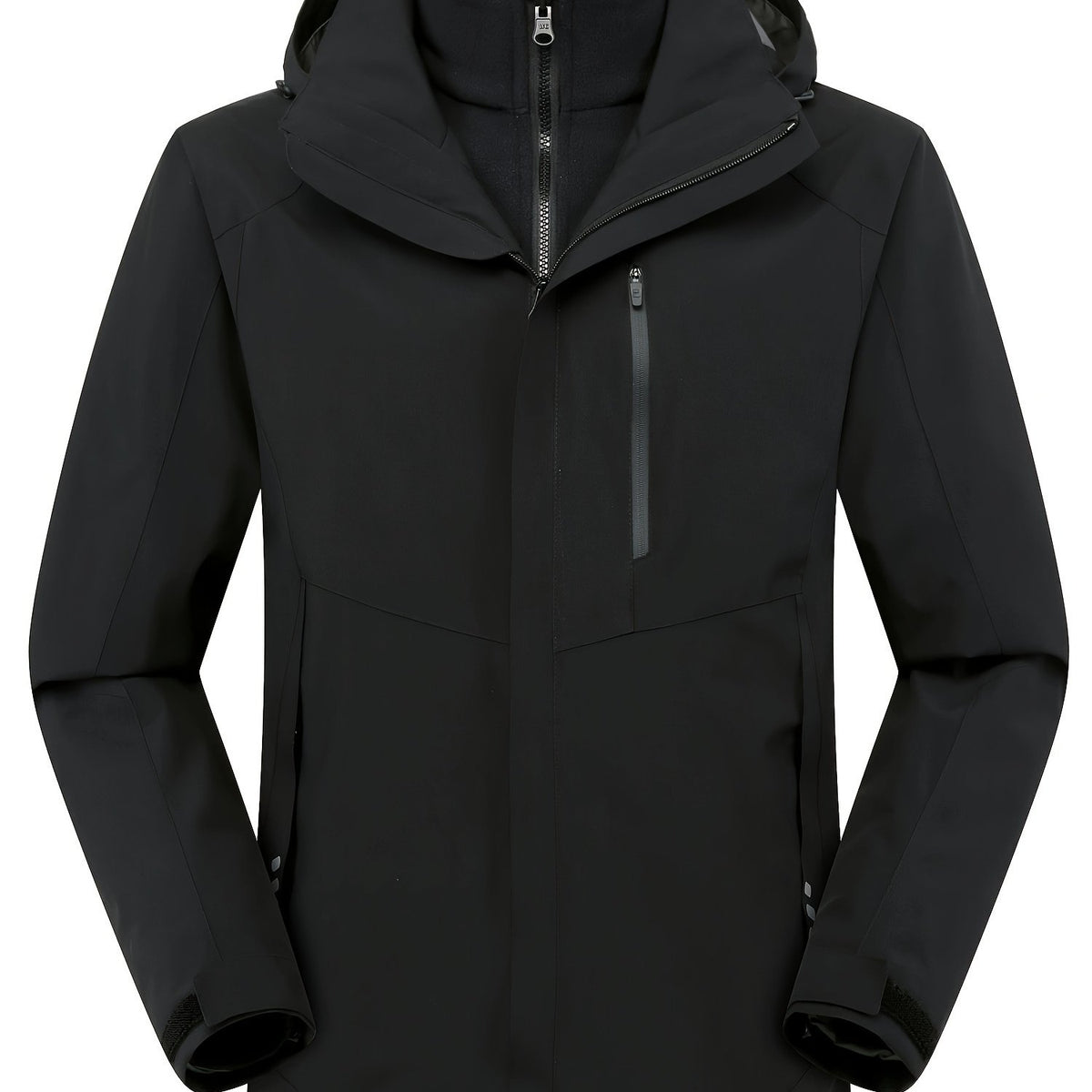 Men's Thermal 3-in-1 Jacket Windproof Stand Collar Zip Pockets