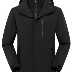 Men's Thermal 3-in-1 Jacket Windproof Stand Collar Zip Pockets