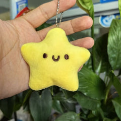 4pcs Squeaky Star Plush Charms Keychains Soft Stuffed Animal