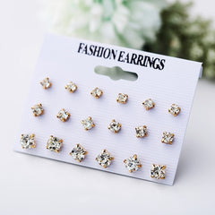 Faux Pearl Zircon Stud Earrings Women Party Daily Decor Gift