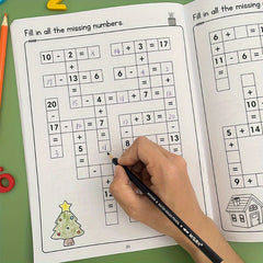 Math Addition & Subtraction Workbook Within 20 Grid Fill in the Gap Game