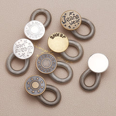 2pcs Jeans Waist Adjustment Button Metal Extend Sewing Buckle Pants Suit Coat