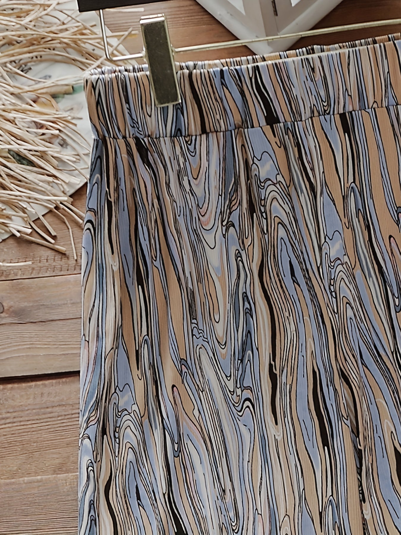  Random Print Wide Leg Pants