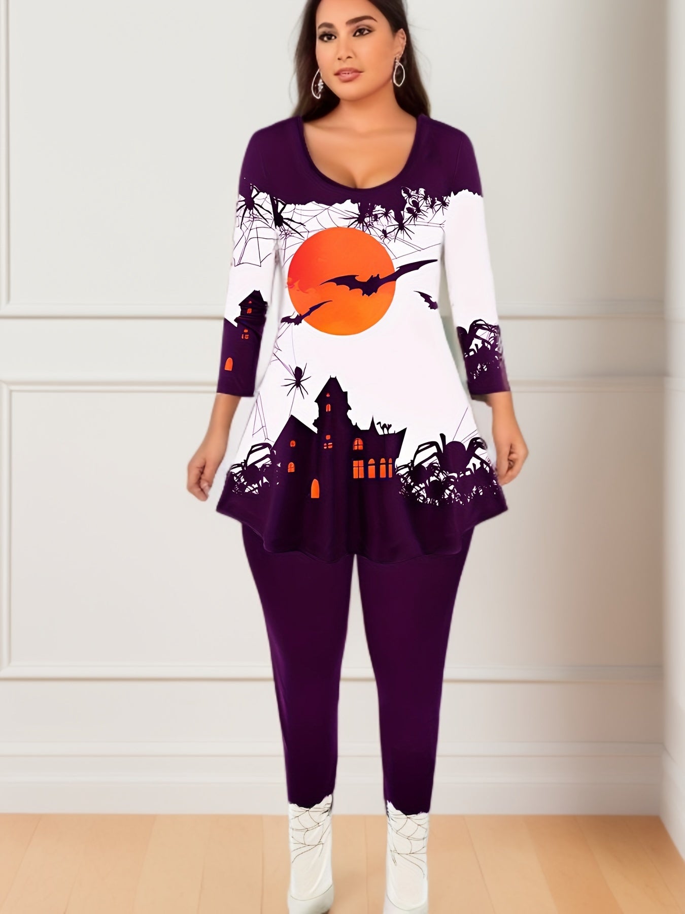  Halloween 2-Piece Set Graphic Long Sleeve Top