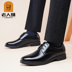 LAORENTOU Men's Leather Pointed Toe Dress Oxford Shoes