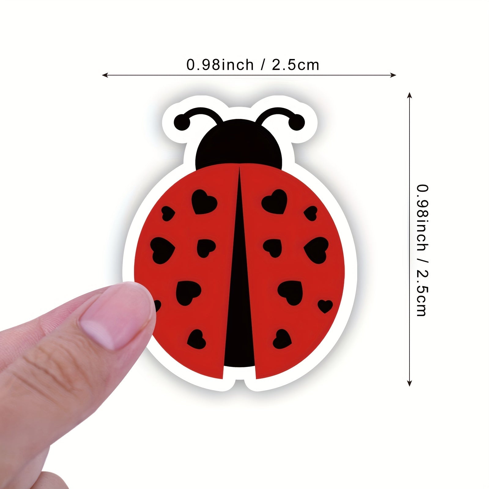 500pcs Waterproof Ladybug Vinyl Decals for Bike, Laptop, Water Bottle
