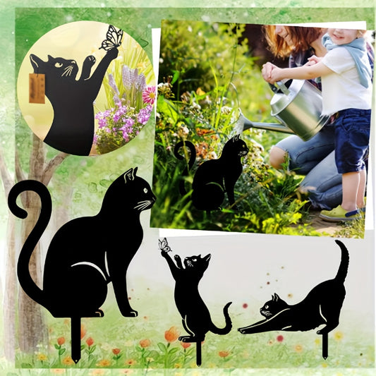 Metal Cat Silhouette Garden Decorations: Whimsical Touch for Your Yard