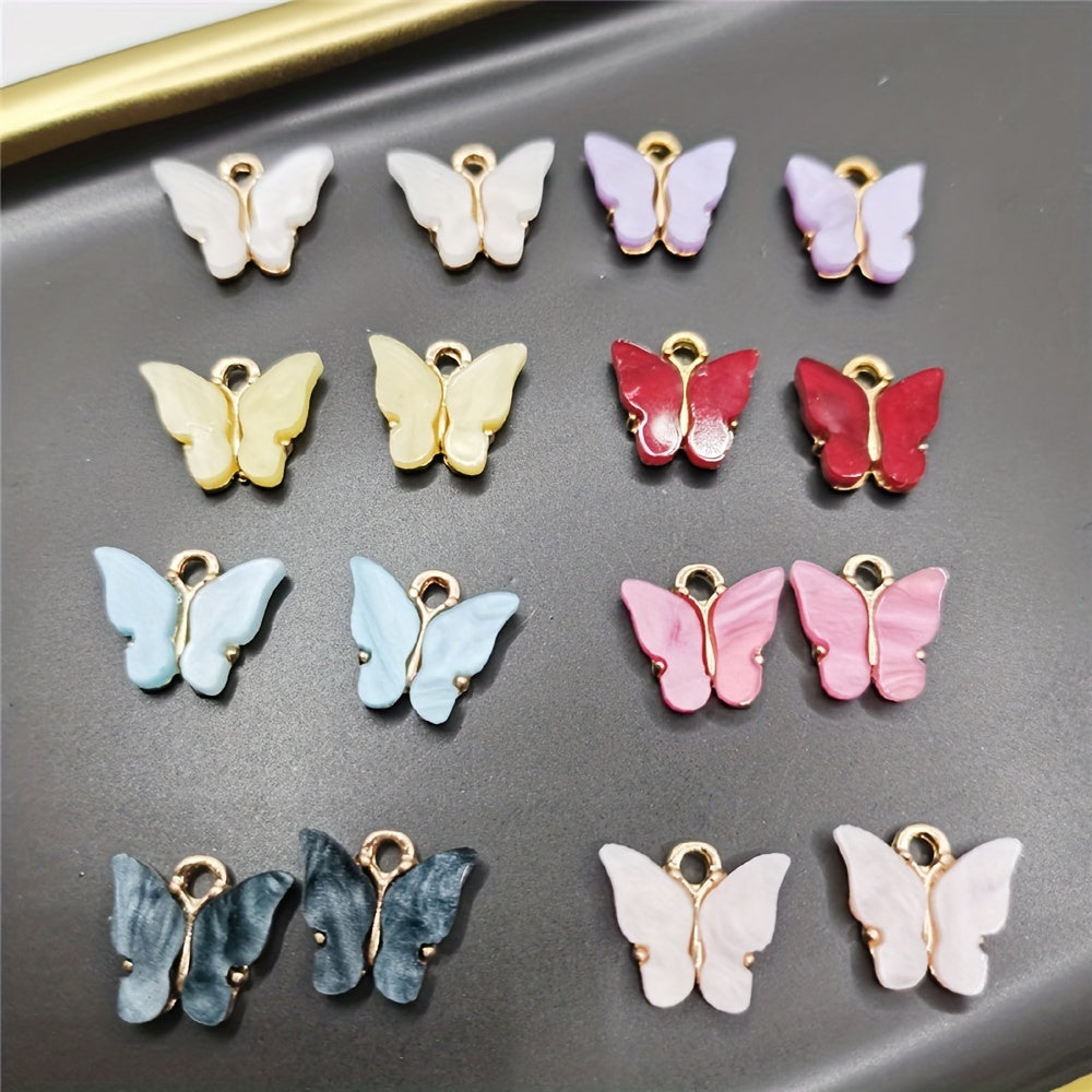 Acrylic Butterfly Alloy Necklace Earrings DIY Jewelry Accessories