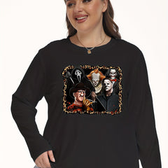  Grim Reaper Print Long Sleeve Lounge Top