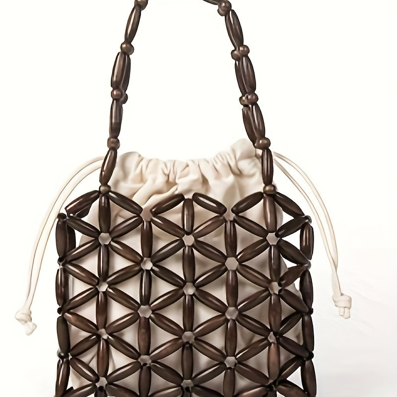 Vintage Bead Braided Satchel Bag Lightweight Classic Bag