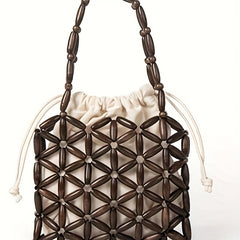Vintage Bead Braided Satchel Bag Lightweight Classic Bag