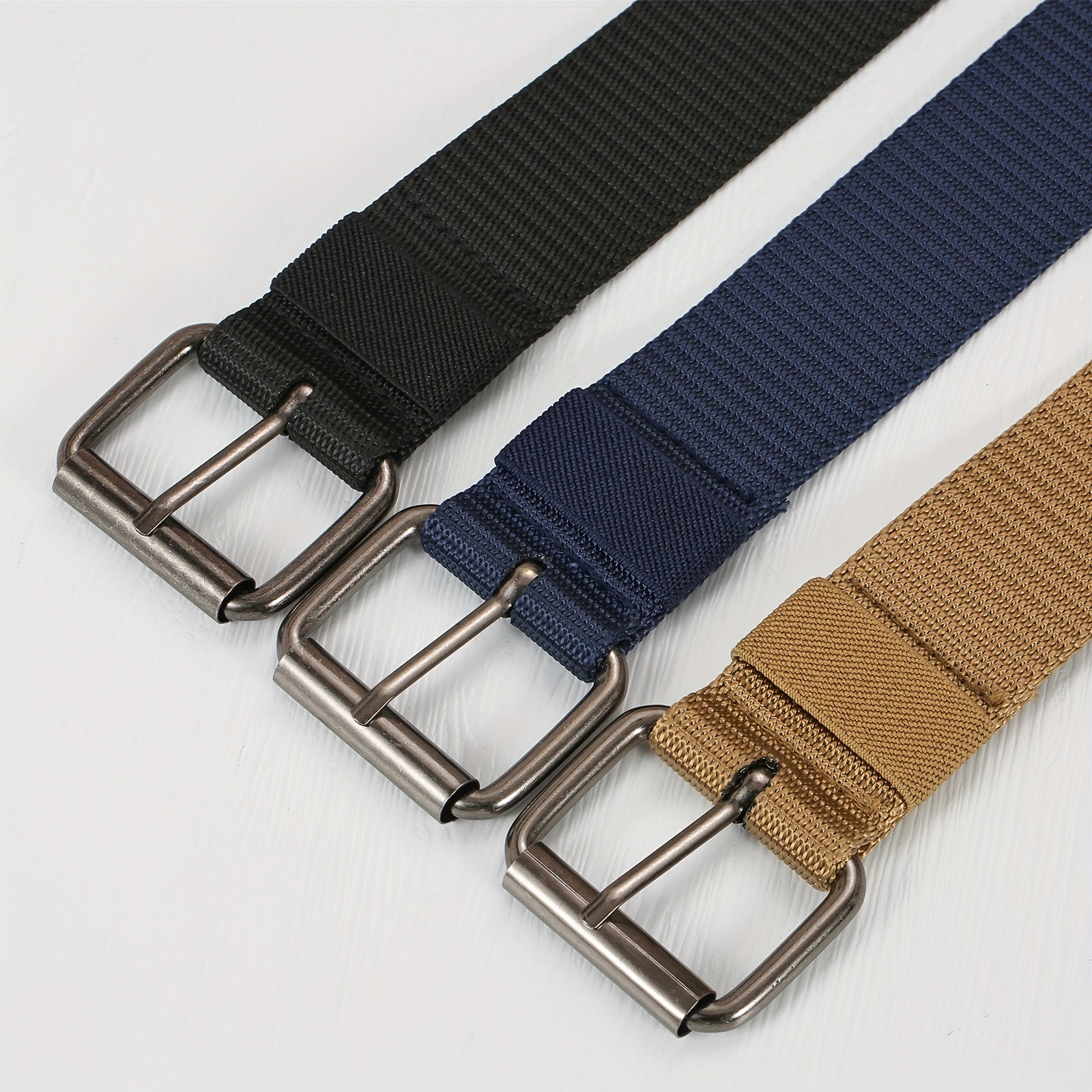 Men's Canvas Belt Pin Buckle Belt Canvas Waistband Outdoor Casual Jeans Belt