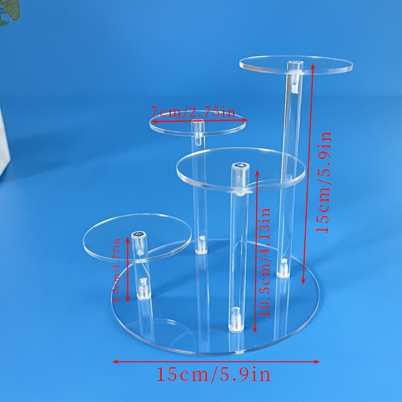 4-Position Acrylic Doll Display Stand, Transparent, Collectible Toy Holder