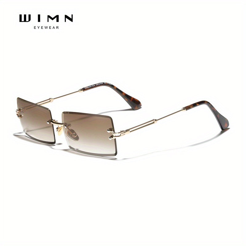 WIMN Vintage Rimless Men Sunglasses Gradient Lens