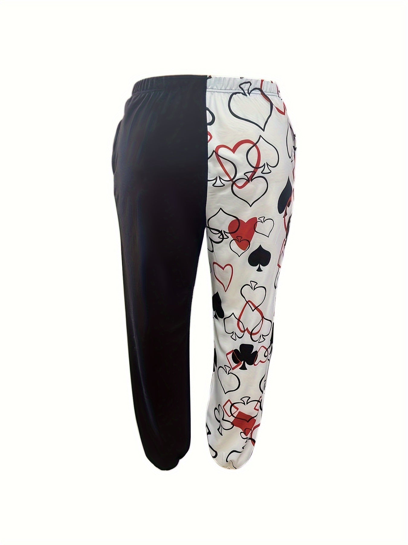  Colorblock Graphic Print Elastic Drawstring Jogger Trousers