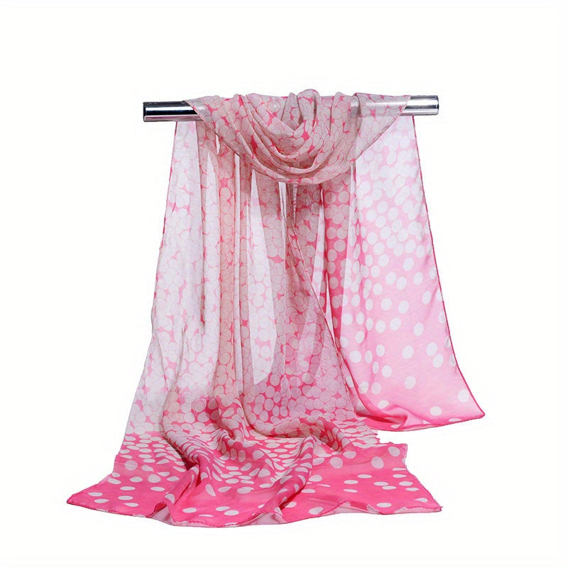 Dotted Gradient Thin Scarf Gauze Shawl Head Wrap Windproof Headscarf Hijab