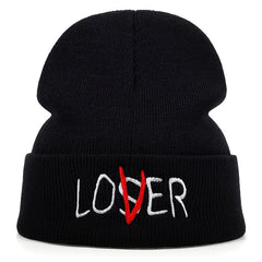 1pc LOSER Pattern Men's Knitted Cap Winter Warm Cap