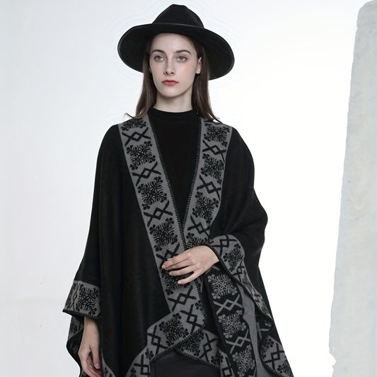 Warm Shawl Wrap Open Front Poncho Cape for Women