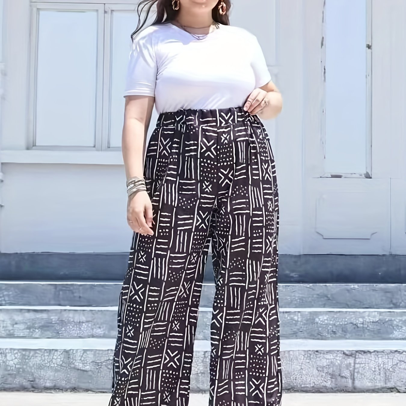  High Rise Wide Leg Trousers With Pockets